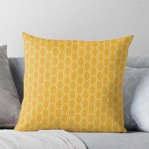 Oreiller moutarde jaune carrés géométriques jet le canapé de taie d'oreiller