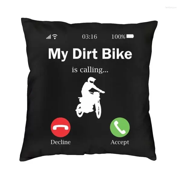 Almohada My Dirt Bike está llamando a la cubierta de 40x40cm Amantes de la motos estuche para la caja de almohada cuadrada de sofá decoración de la sala de estar