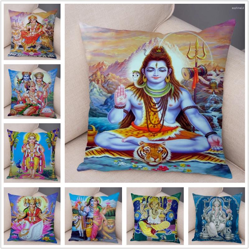 Kussen Mythologie Shiva Case Decor kleurrijke hoes voor bankauto thuis kussensloop 45x45cm korte pluche pluiows covers