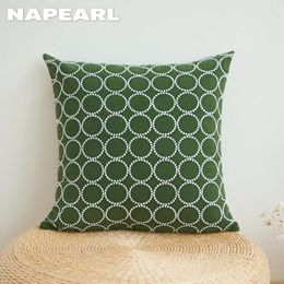 Almohada Napearl verde amarillo cubierta bordado diseño círculo geométrico sofá caja 30x50/45x45/50x50 1pc