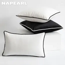 Oreiller napearl style nordique couverture décorative en noir et blanc décoration de maison pour le coucher du salon el