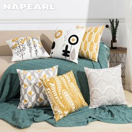 Oreiller naparl jaune géométrique brodé de style oreiller floral couvertures de haute qualité pour le salon maison 30x50 / 45x45cm