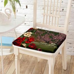 Oreiller Nature Roses fleur impression chaise assise S équipé d'une fermeture éclair Invisible chaises d'école coussin extérieur balcon décor