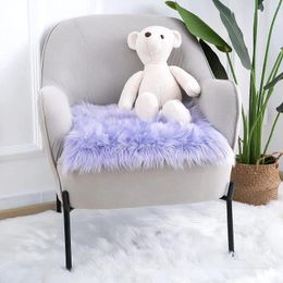Almohada Noahas 2 unids piel sintética asiento de piel de oveja textil para el hogar suave y esponjoso cojines de silla de felpa aptos para el restaurante de oficina