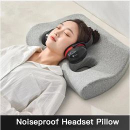 Oreiller le casque noise arme oreiller moteur mousse oreiller libération oreilles oreilles pain oreiller avec trou pour dormeur latérale
