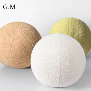 Almohada Nordic Ball en forma de color sólido Relleno Cojín suave para sofá Ins Style Plush Round Throw Pillows Sofá Decoración para el hogar 231128