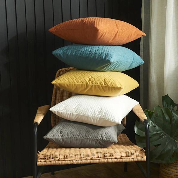 Oreiller oreillers décoratifs nordiques pour canapé canapé couvre en velours 45x45 cm salon couvertures douces décor