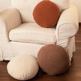 Almohada Nordic Home Round Throw Moderno Color Sólido Relleno Sofá Silla Decorativa Suave Oficina Cintura