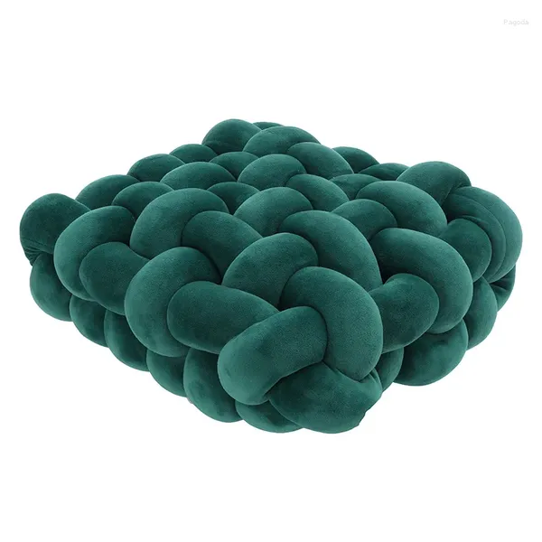 Almohada nórdica anudada almohadas cuadradas decorativas S para cama y sofá rosa gris verde azul marino tiro decoración del hogar