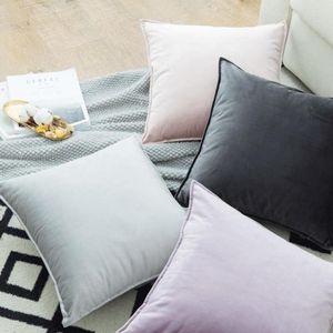 Almohada Nordic Minimalista Sofá Tiro de cintura para la decoración de la boda en casa S Silla de almohadas de coche de terciopelo sólido