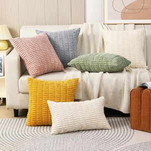 Kussen Nordic Moderne Effen Kleur Sierkussensloop Zacht Corduroy Streep Cover Sofa Woonkamer Decor Kussensloop 45X45CM/30X50CM