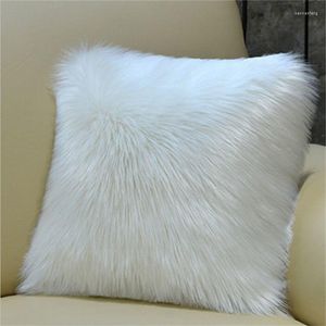 Oreiller nordique en peluche carré chaise canapé lit tête dos imitation laine moderne Simple loisirs décoration de la maison