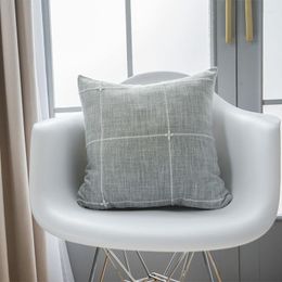Funda de almohada nórdica Simple geometría café gris funda de almohada 60x60 45x45cm algodón Lino decoración del hogar sala de estar