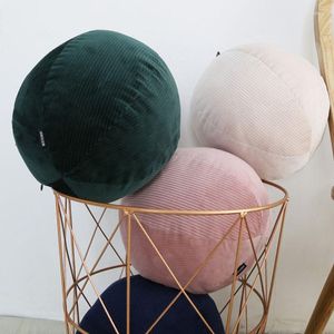 Oreiller Style nordique créatif mignon boule ronde jeter doux en peluche couleur unie velours canapé salon chambre décor cadeaux