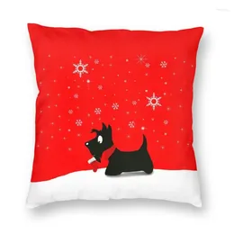 Kussen Nordic Style Holiday Scottie Dog Throw Cover Home Decor Aangepaste Schotse Terriër 45x45cm Kussensloop Bank