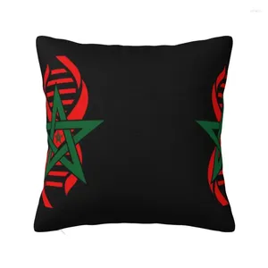 Oreiller style nordique mon ADN est les racines marocaines couvrent le drapeau marocain doux