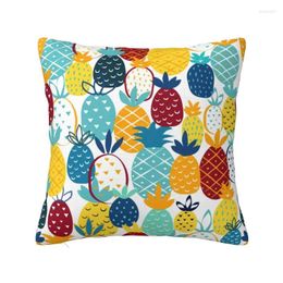 Oreiller de style nordique Summer Aquarelle ananas motif de trottoir décoration de décoration couverture carrée 45x45cm