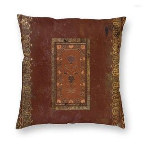 Oreiller nordique vintage victorien vieux cuir look couverture de livre pour canapé en velours floral décoratif décoratif
