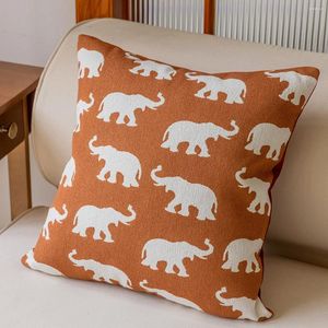 Kussen oranje olifant jacquard cover moderne licht luxe chenille covers decoratieve bank hoofdsteun case