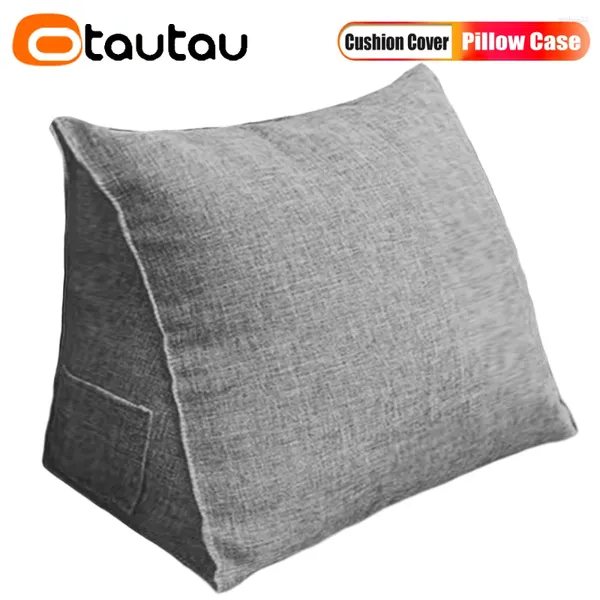 Almohada Otautau Cotton Triángulo de lino Sofá Sofá Cubierta de respaldo de la cintura Lumbar almohadas ergonómicas sin relleno ZT4XMM1T