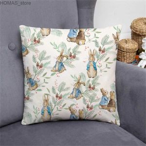 Kussen P-Peter Rabbits Sier s voor Woonkamer Kussens Cover 45*45 case 40*40 Lounge stoelen Sofa Kussen Kort Pluche Y240401