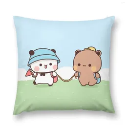 Pillow Panda et Brownie Bear Couple Throw Couvoirs décoratifs pour le boîtier de luxe du canapé