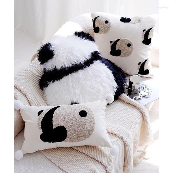 Travesseiro Panda Almofadas Capa Decorativa Chinesa Tradicional Bordado para Sofá Cadeira Cama Home Deco