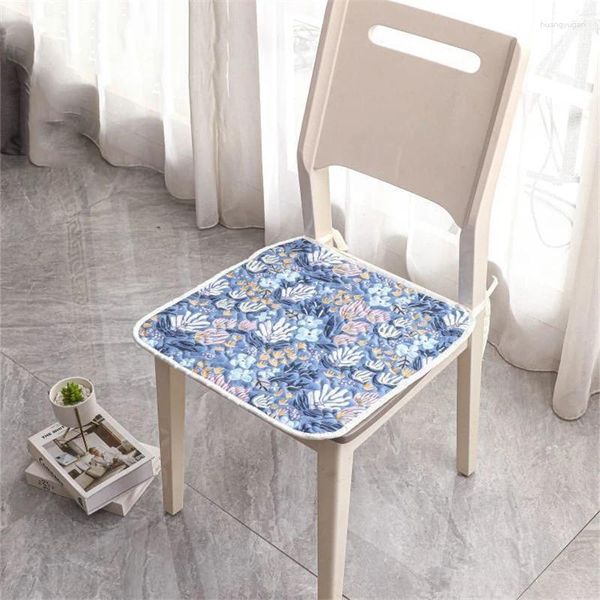 Oreiller de chaise carrée à motif Floral de Style Pastoral, en pur coton, respirant, tapis antidérapant, décoration de la maison, coussins de tabouret