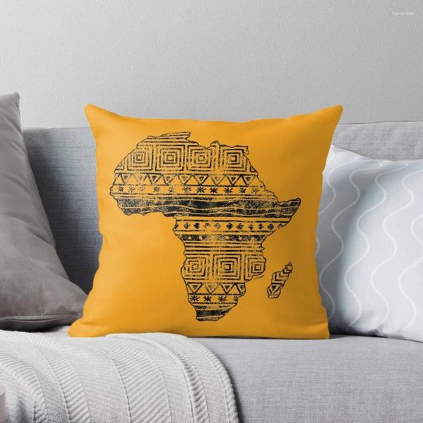 Mapa estampado de almohadas de África Lanza un estuche de lujo sofá decía