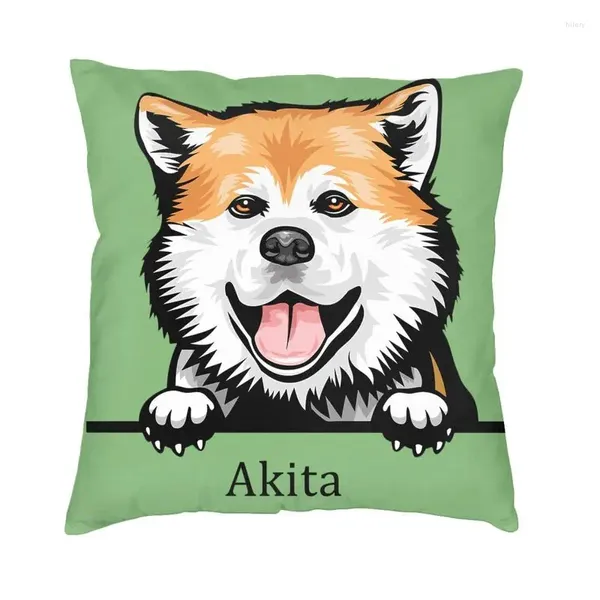 Oreiller Peeking Dog Akita Couverture pour chaise de canapé Polyester Pet Animal Case de chambre à coucher Décoration Poillip Dakimakura