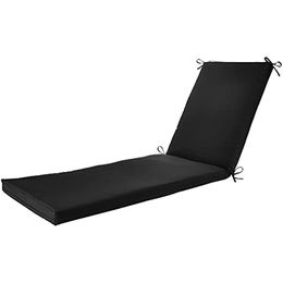 Pillow Perfect Coussin de chaise longue extérieur/intérieur Fresco Noir 80 x 23 x 3 chaise de camp King
