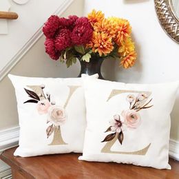 Kussen Persoonlijkheidsbrief Cover Inital Flower Pillowcase Paar Gift Decoratie Funda de Almohada