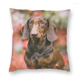 Kussen gepersonaliseerd schattige teckel honden print vierkante cover home decor 3d worst wiener dadger honden voor auto