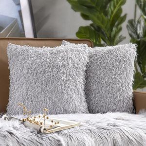 Fantascopio de almohada Fuzzy Faux Feather Serie de terciopelo suave Fuerza decorativa de piel decorativa 18 