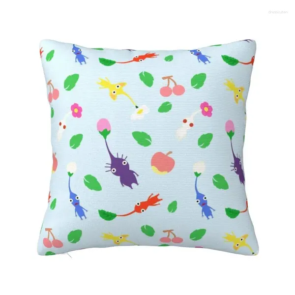 Couverture de jeu vidéo motif pikmins motif 45x45 DÉCOR 3D PRINCIPATION CASE POUR SOFA deux côté