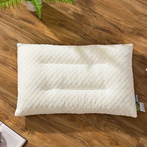 Almohada Almohada Almohada de látex Ropa de cama de espuma viscoelástica blanca Almohada de ortodoncia para el dolor de cuello Dormir 60 * 40 cm 230406