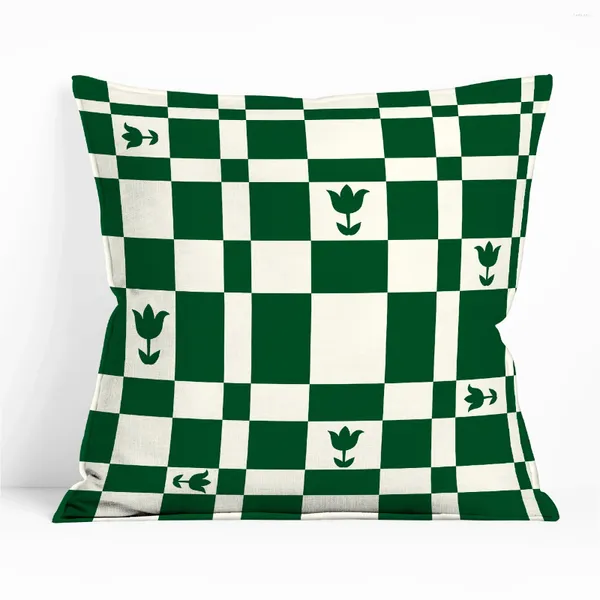 Tai-oreiller-oreiller 50,8 x cm St. Patrick's Plaid Clover Couvre carrée Sofa Sofa Lit Home Decor