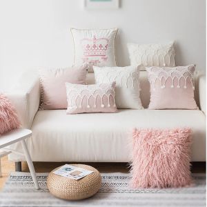 Kussen roze decoratief kussen Veet bank decoratie kussen prinses kamer romantisch dier kussen taille kussen huis decoratief kussen