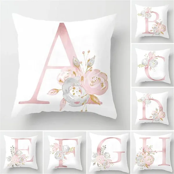 Almohada carta rosa cubierta impresa estilo nordic estilo suave y cómodo sofá sofá decoración del hogar de bodas