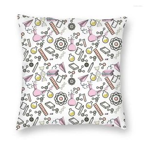 Kussen Roze Wetenschap Chemie Lab Vierkant Kussensloop Home Decoratieve Biologie Leraar Gift Cover Gooi voor bank