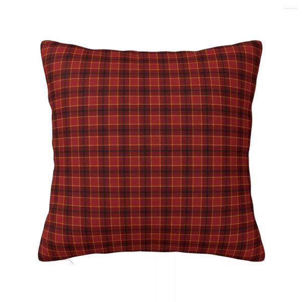 Oreiller plaid rouge Christmas tai-tai-tai-taignage Polyester Cover Decorative Retro Throw Case Home Zippered 45x45cm