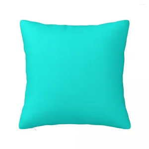 Almohada de color sólido liso turquesa brillante: una fusión de azul verde para aquellos que aman los colores de verano arrojan almohadas ornamentales