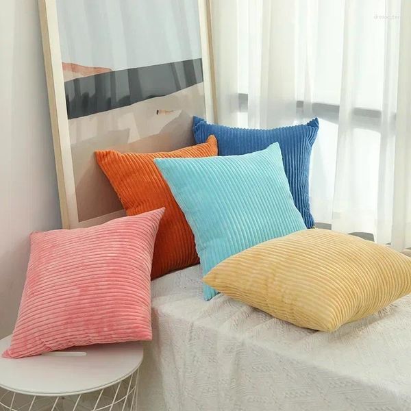 Pillow Plain Stripe Corbory Covers Decorative 40 45x45 Nordic Soft Wincd Winter Ahelwcase de canapé COUVER