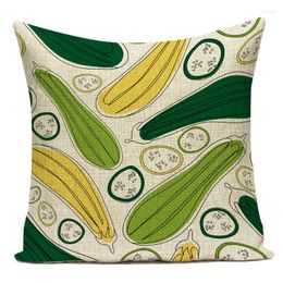Funda de almohada de estilo vegetal, fundas con estampado de frutas y verduras, decoración para sofá S, funda de almohada decorativa para sala de estar