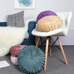 Pillow geplooide futon ronde vloer pouf gooi thuis bank decor 33x11cm