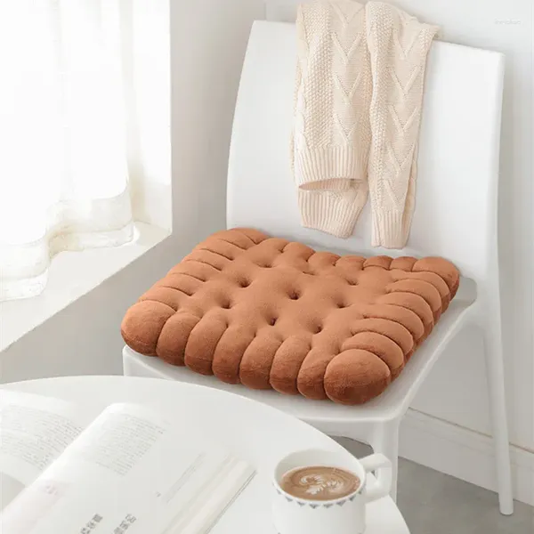 Almohada peluche creative café forma de galleta galleta tatami sofá silla de oficina de algodón grues