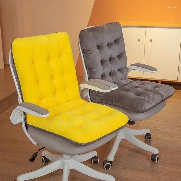 Oreiller chaise à manger en peluche épaissie chaude dans le bureau d'hiver Ordinateur Lombar One-pièce