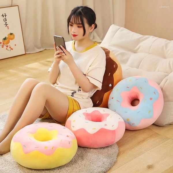 Almohada Felpa Donut Sofá Silla Simulación Comida Juguete Relleno Ed Asientos Estudiante Asiento Regalo para niños