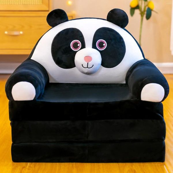 Oreiller en peluche pliable pour enfants, canapé et dossier, fauteuil 2 en 1, dessin animé mignon, lit paresseux, ouvert avec remplissage de doublure