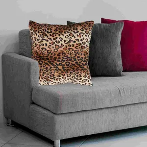 Funda de almohada con relleno de felpa, funda de peluche con estampado de animales de leopardo